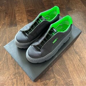 Puma Women's Black and Green Sneakers